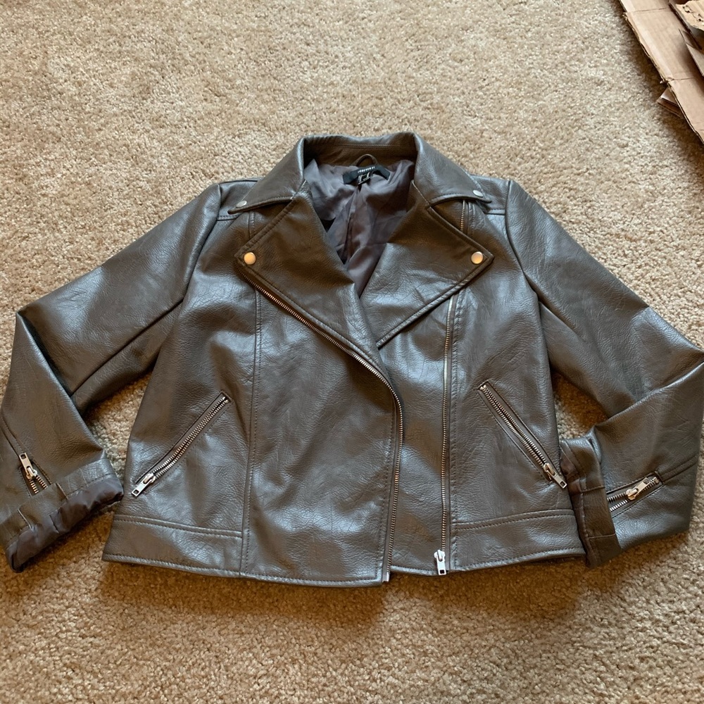Forever 21 Grey Leather Jacket